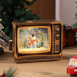 Snow Globe Retro Television Santa & Reindeer Scene