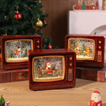 Snow Globe Retro Television Santa & Reindeer Scene