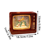 Snow Globe Retro Television Santa & Reindeer Scene