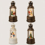 Snow Lantern Animated Snowman & Child Built In Light