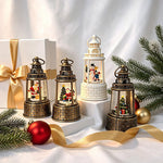 Snow Lantern Moving Snowman Scene & Warm LED Light
