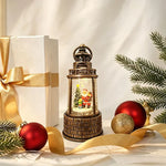 Snow Lantern Moving Snowman Scene & Warm LED Light