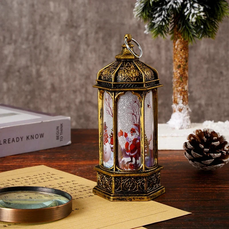 Snow Lantern Rotating Scene Warm LED Battery Powered