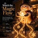Snowman Garden Decoration Solar-Powered Flowing Snowflake Lights