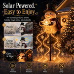 Snowman Garden Decoration Solar-Powered Flowing Snowflake Lights