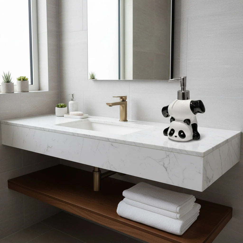 Soap Dispenser Ceramic Panda Design Pump-Top