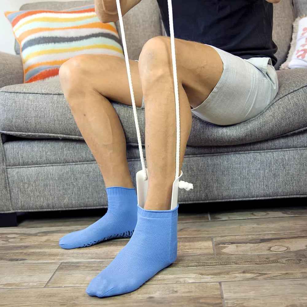 Sock Aid Applicator Sponge Grip Pull Straps for No-Bend Dressing
