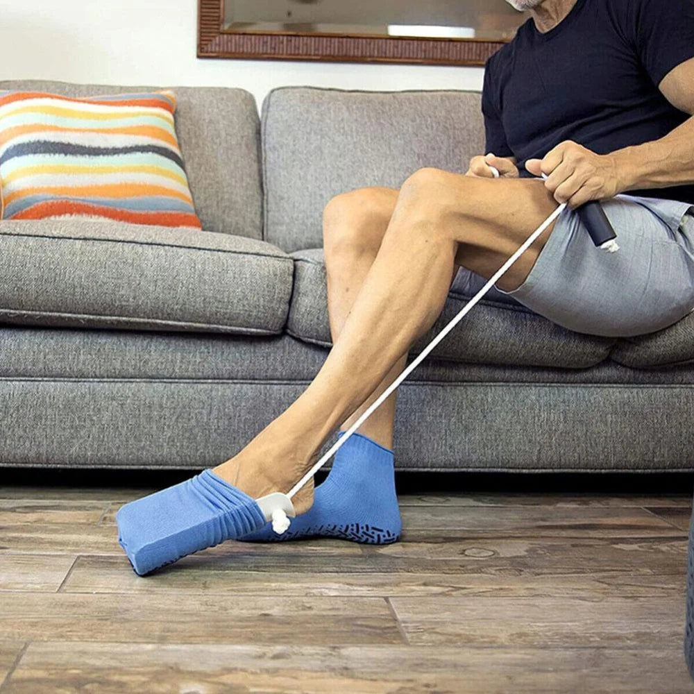 Sock Aid Sponge Grip Lining Long Straps