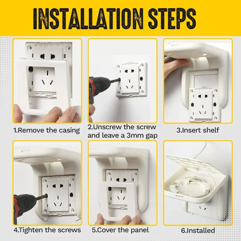 Socket Shelf No-Drill Built-In Cable Management