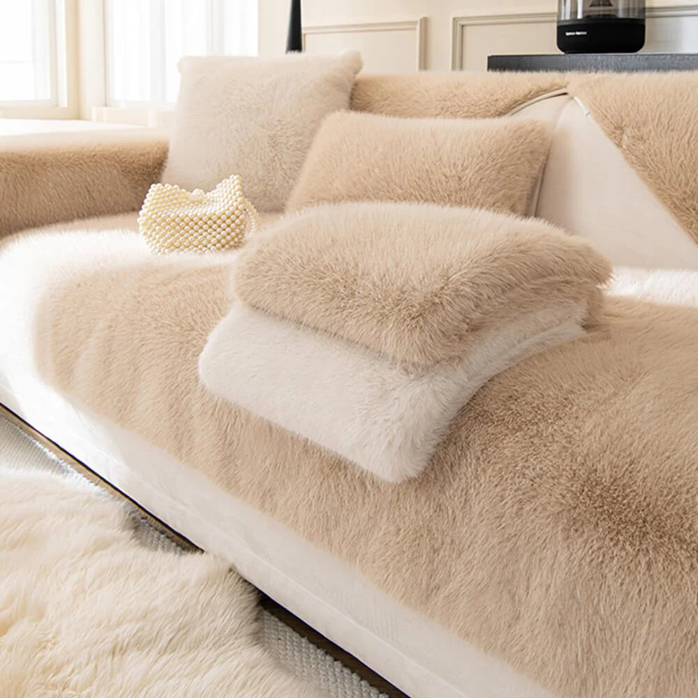 Sofa Cover Faux Fur Non-Slip Machine Washable