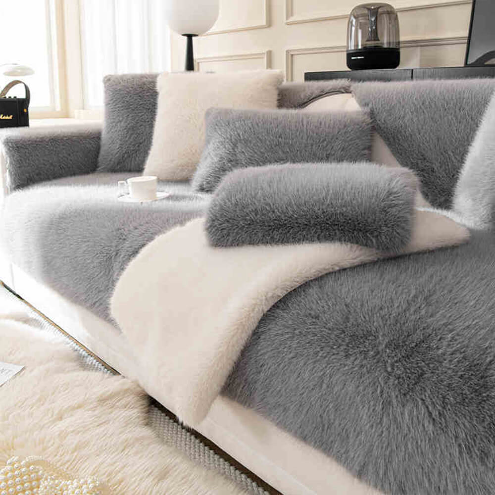 Sofa Cover Faux Fur Non-Slip Machine Washable