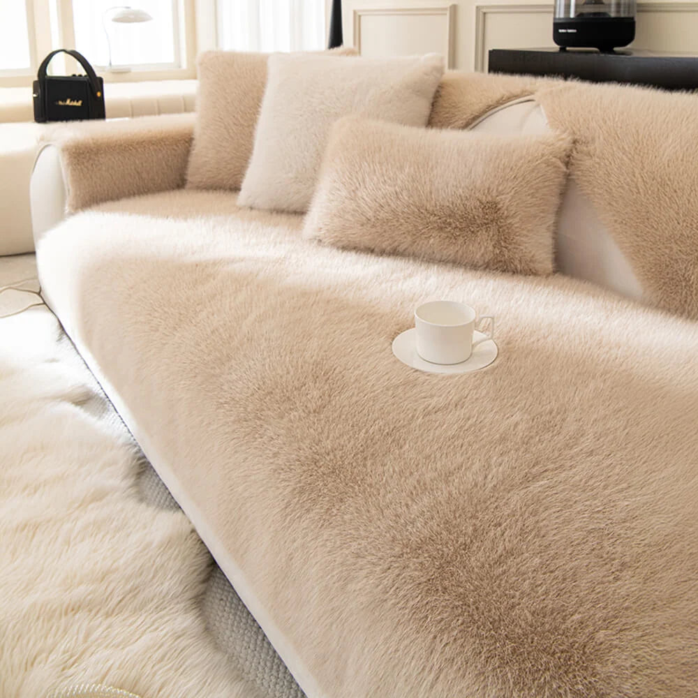 Sofa Cover Faux Fur Non-Slip Machine Washable