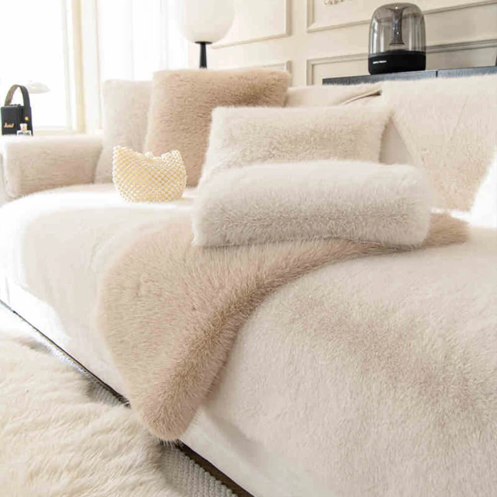 Sofa Cover Faux Fur Non-Slip Machine Washable