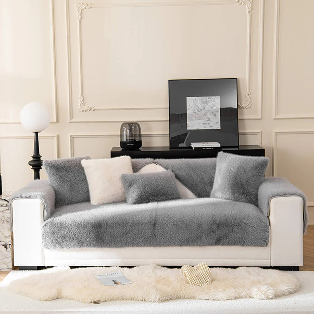 Sofa Cover Faux Fur Non-Slip Machine Washable