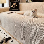 Sofa Cover Herringbone Splash-Resistant Non-Slip Backing