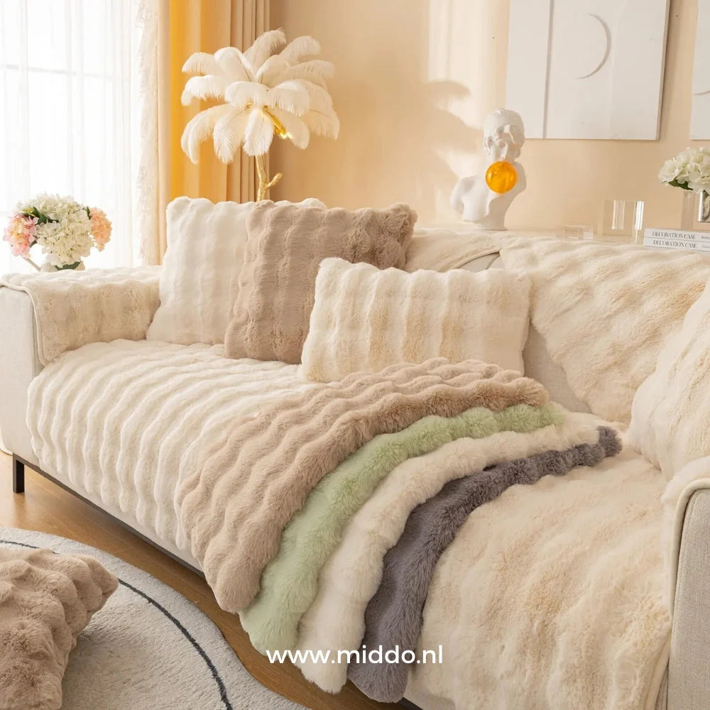 Sofa Cover Plush Non-Slip Scratch-Resistant Pet Protection