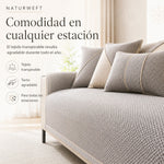 Sofa Cover Quilted Cotton-Linen Blend Non-Slip Backing