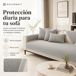 Sofa Cover Quilted Cotton-Linen Blend Non-Slip Backing