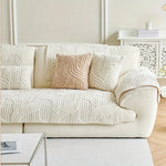 Sofa Cover Velvet Wave Stripe Non-Slip Washable