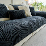 Sofa Cover Velvet Wave Stripe Non-Slip Washable