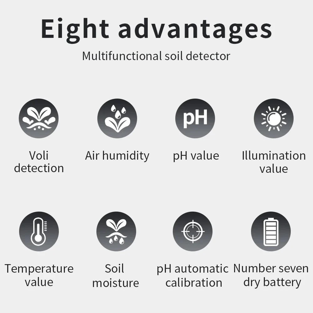 Soil & Environment Tester 6-In-1 Dual Metal Probes