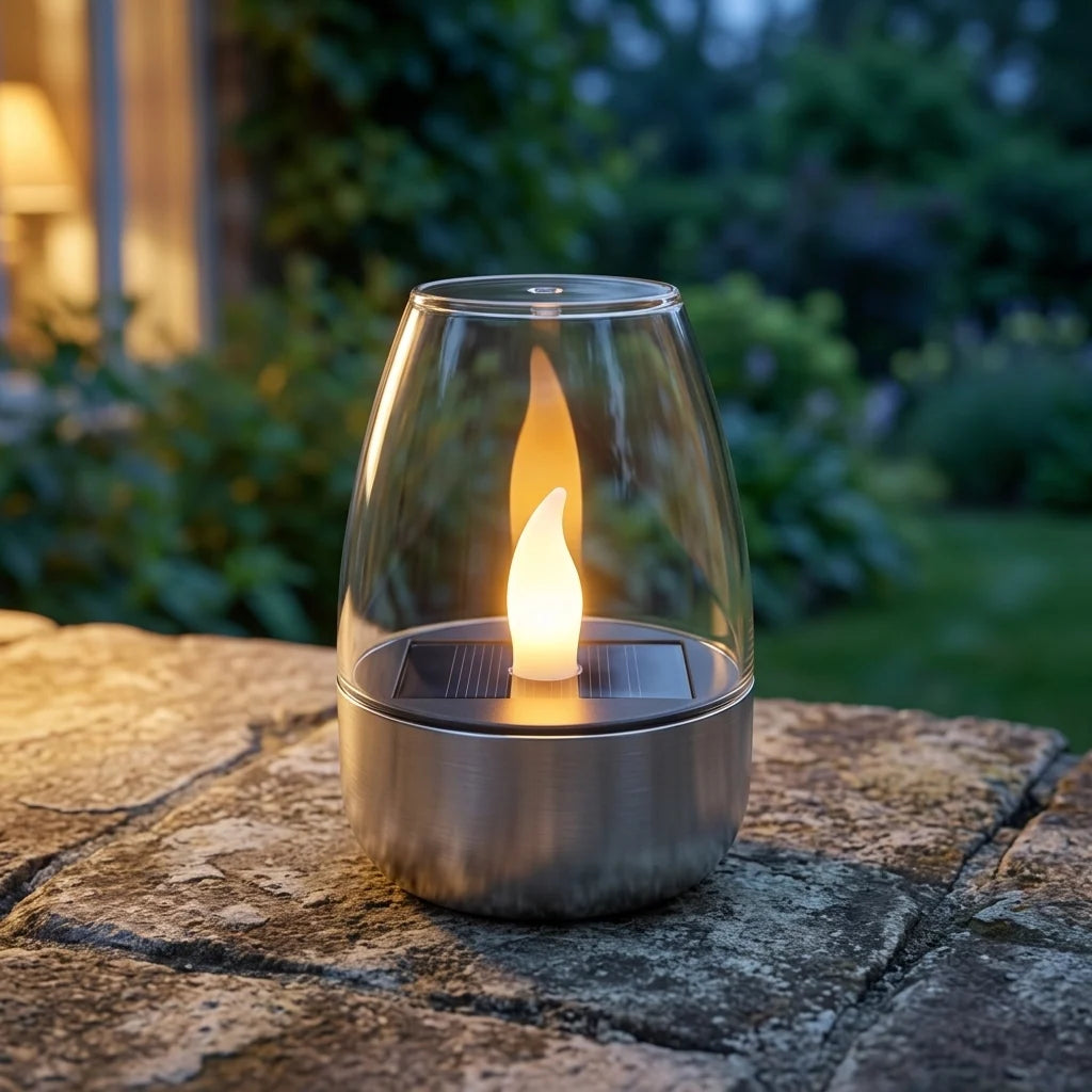 Solar Candle Light Flickering Waterproof Auto-On
