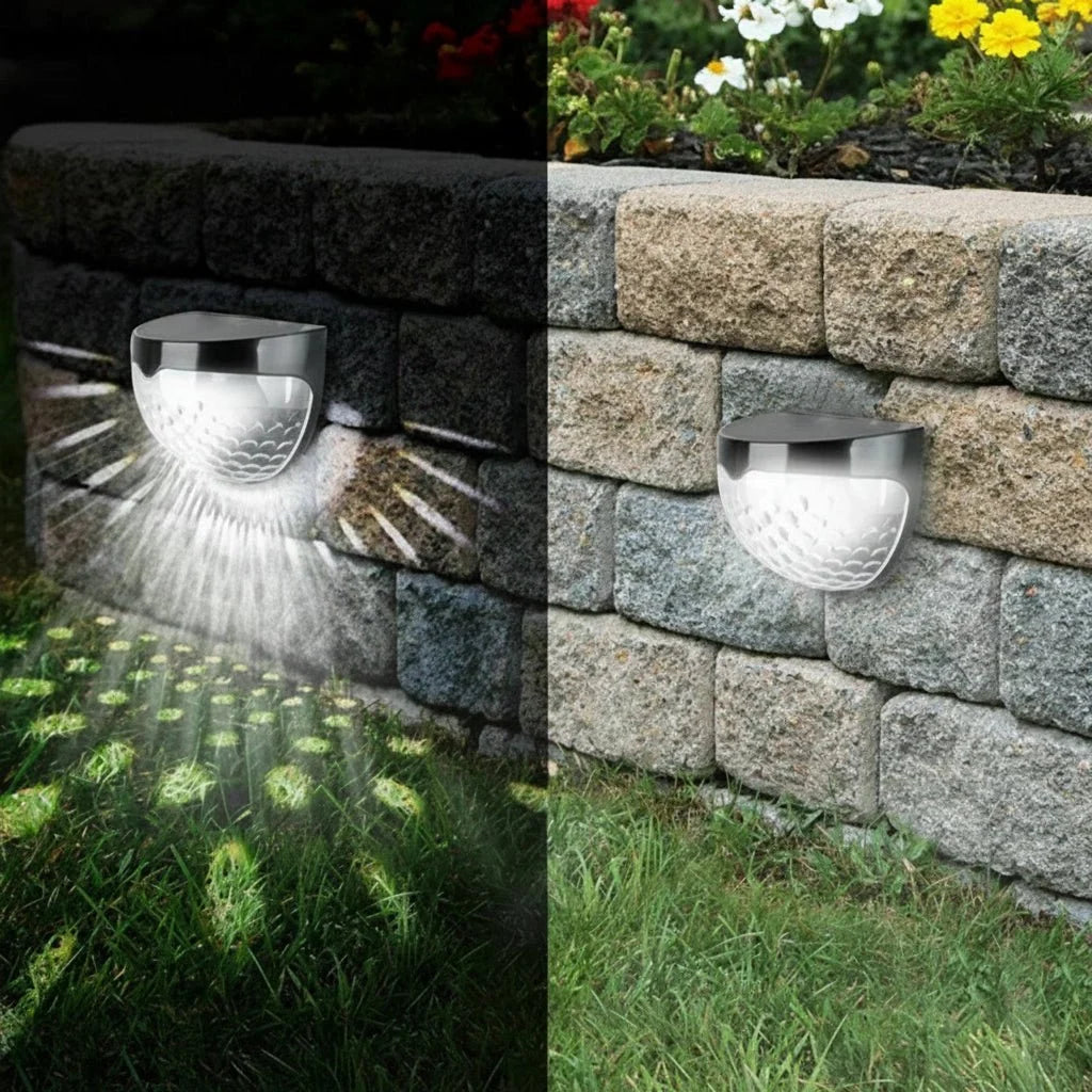 Solar Fence Light Solar-Powered Dusk-to-Dawn Weather-Resistant