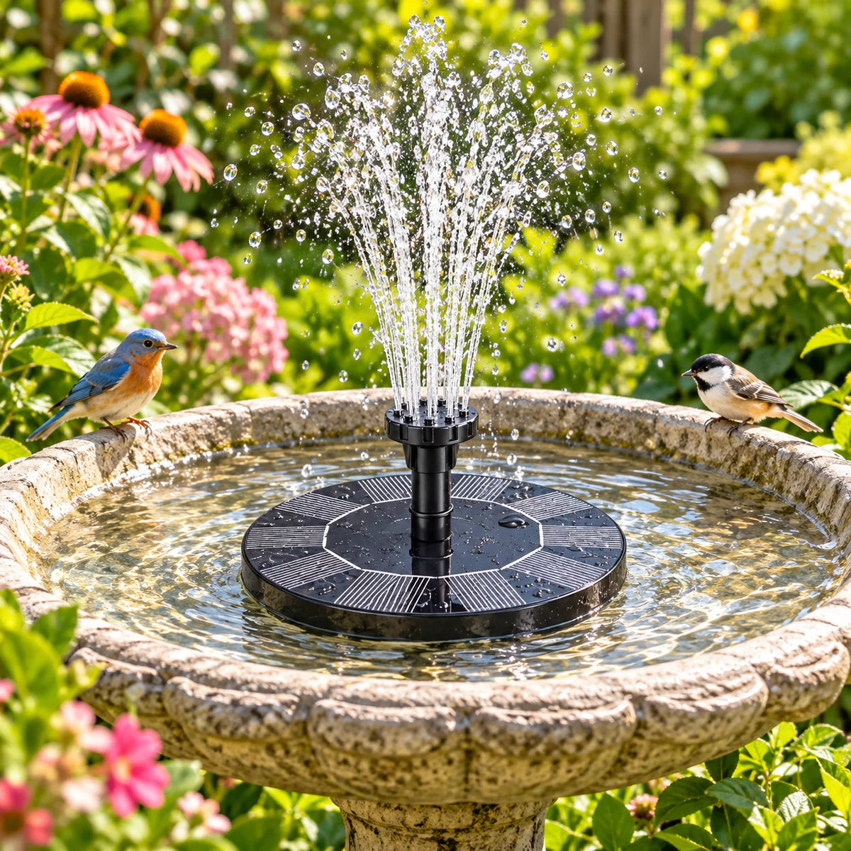 Solar Fountain Pump Floating Solar-Powered With Interchangeable Heads