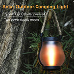 Solar Garden Lantern Flickering Flame Effect Waterproof Auto-Dusk Lighting