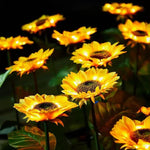 Solar Garden Light 3-Head LED Dusk-To-Dawn Warm Glow