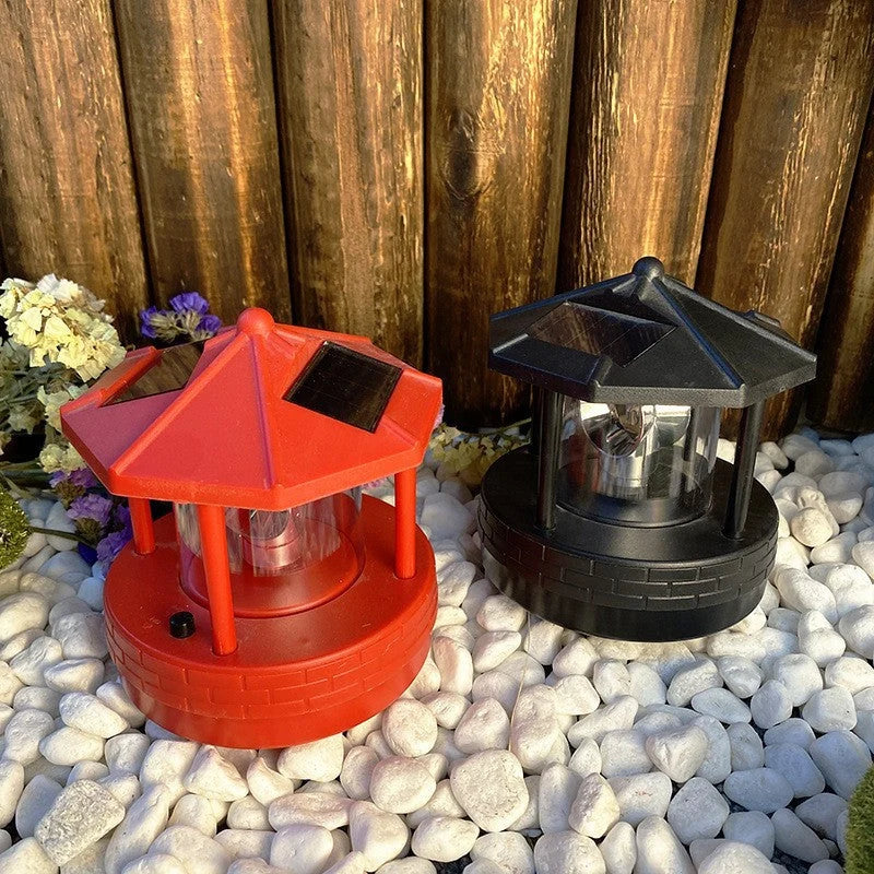 Solar Garden Light Rotating Beacon Automatic Dusk Sensor