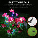 Solar Garden Lights LED Azalea Flower Weather-Resistant IP65