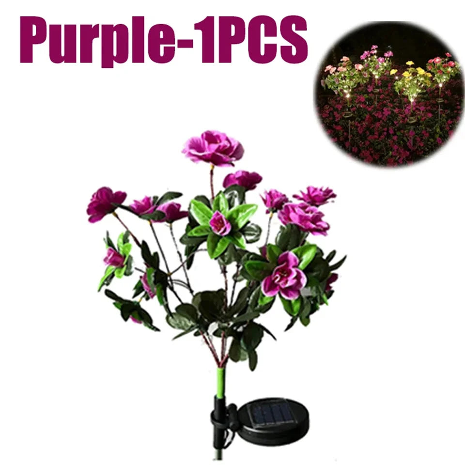 Solar Garden Lights LED Azalea Flower Weather-Resistant IP65