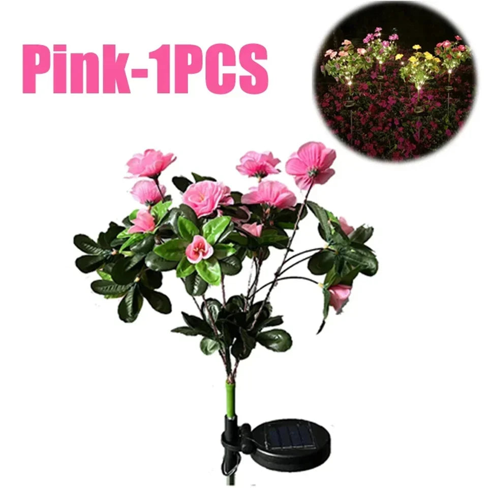 Solar Garden Lights LED Azalea Flower Weather-Resistant IP65