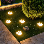 Solar Garden Lights Paw Print Waterproof Dual Light Modes