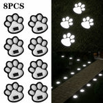 Solar Garden Lights Paw Print Waterproof Dual Light Modes