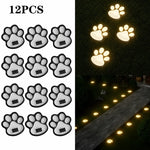 Solar Garden Lights Paw Print Waterproof Dual Light Modes