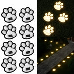 Solar Garden Lights Paw Print Waterproof Dual Light Modes