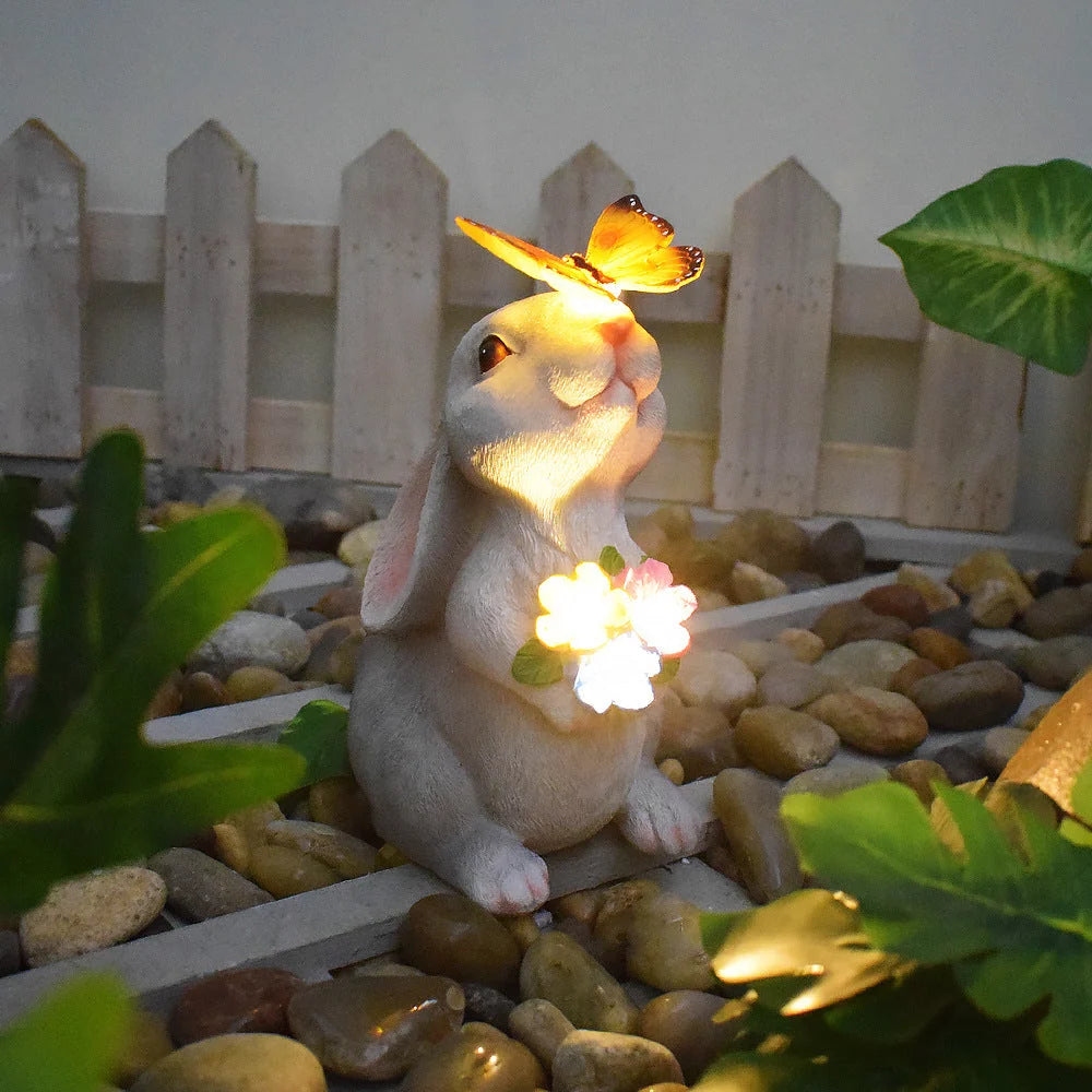 Solar Garden Ornament Solar-Powered LED Dusk-to-Dawn Light