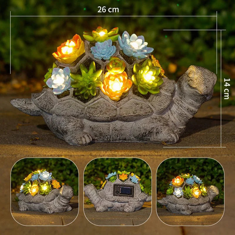 Solar Garden Ornament Solar-Powered LED Dusk-to-Dawn Light