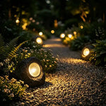 Solar Garden Spotlight Stone-Look Automatic Dusk Sensor