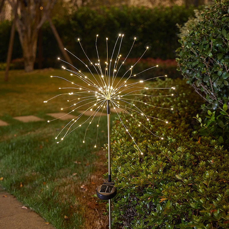 Solar Garden Stake Lights Flexible Dandelion Design Dusk-To-Dawn