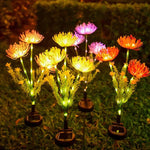 Solar Garden Stake Lights Flower Design Automatic Dusk-to-Dawn Sensor