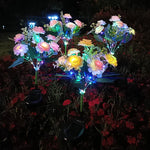 Solar Garden Stake Realistic Flower Solar-Powered Warm LED Lights