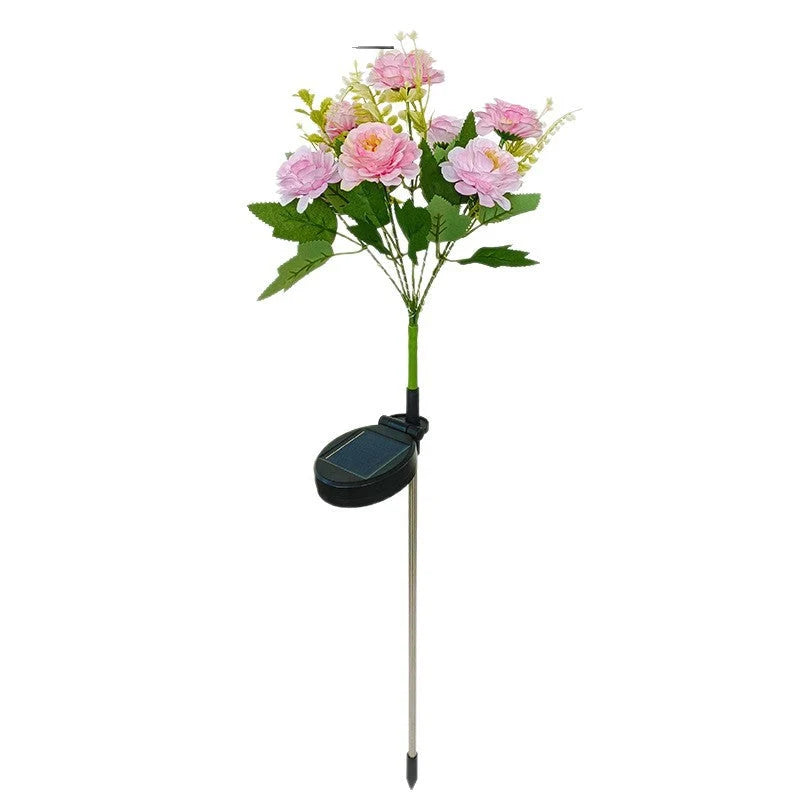 Solar Garden Stake Realistic Flower Solar-Powered Warm LED Lights