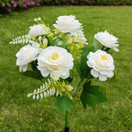Solar Garden Stake Realistic Flower Solar-Powered Warm LED Lights