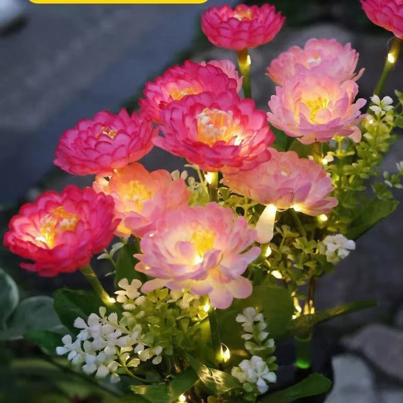 Solar Garden Stake Solar-Powered LED Weatherproof Artificial Flower