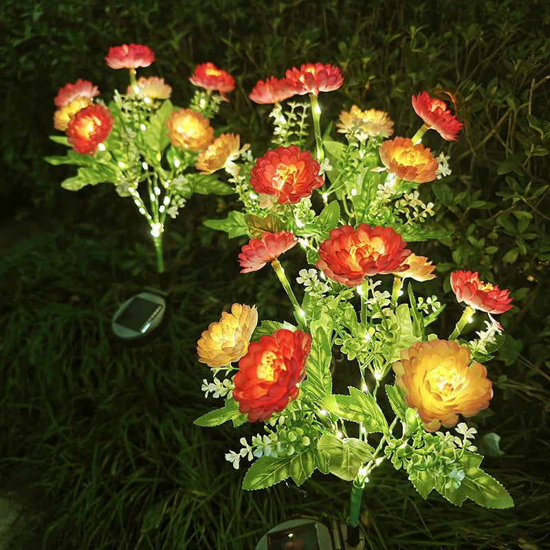 Solar Garden Stake Solar-Powered LED Weatherproof Artificial Flower