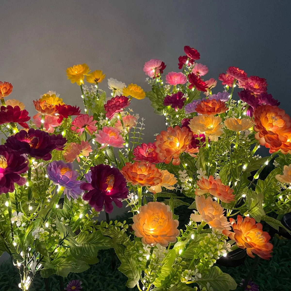 Solar Garden Stake Solar-Powered LED Weatherproof Artificial Flower
