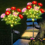Solar Garden Stake Solar-Powered LED Weatherproof Artificial Flower